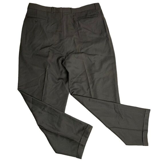 Vintage 80s Givenchy Pleated Front Pants 38 Brown Straight Leg Cuffed Pockets - Picture 3 of 5